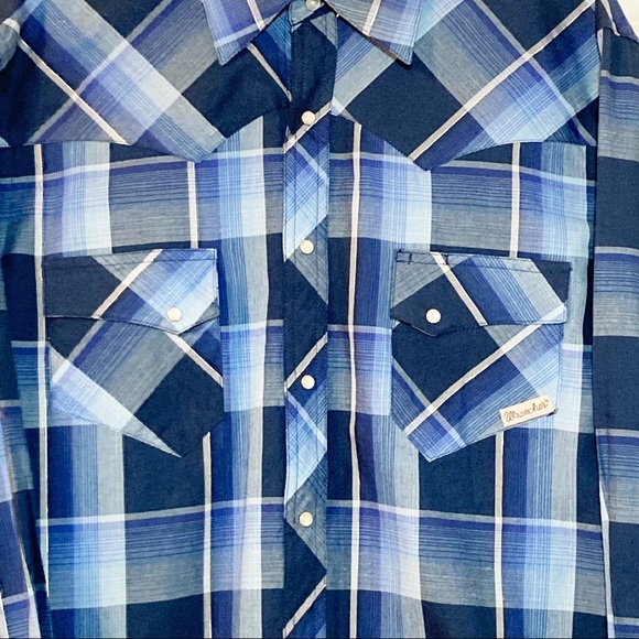 Wrangler Western Shirt Pearl Snap Button Down Men’s Sz M - Picture 2 of 4